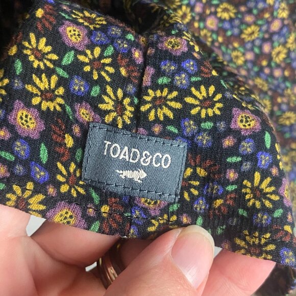 Toad and Co Size L Manzana Long Sleeve Peasant Top Organic Cotton Ditzy Floral - Picture 9 of 9